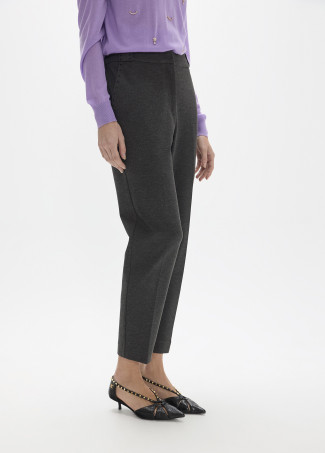 Pantalon effet cuir à strass