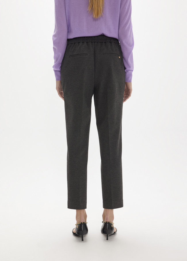 Pantalon effet cuir à strass