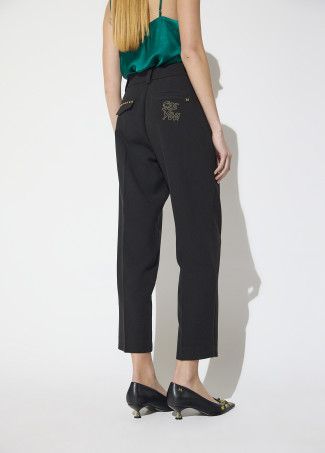Pantaloni alla Caviglia con Dettagli Borchie 'See You'