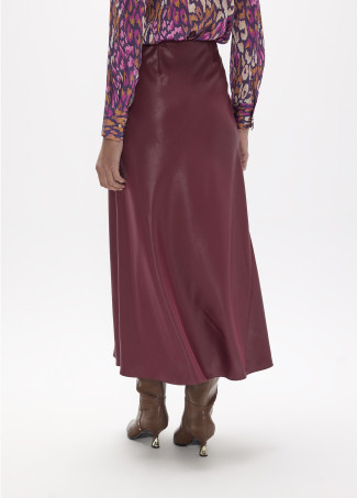 Falda satinada burgundy