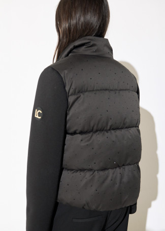 Anoraque de cetim com strass