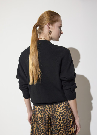 Bomber tricot cremallera leopardo