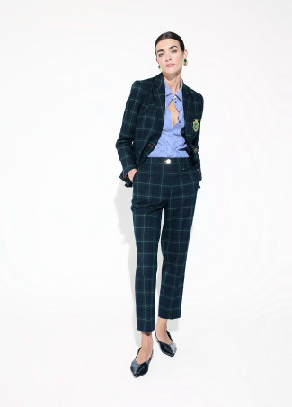 Pantalon ajusté à carreaux écossais