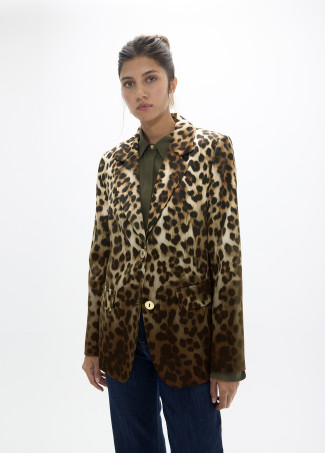 Blazer mit Verlauf Leopardenmuster