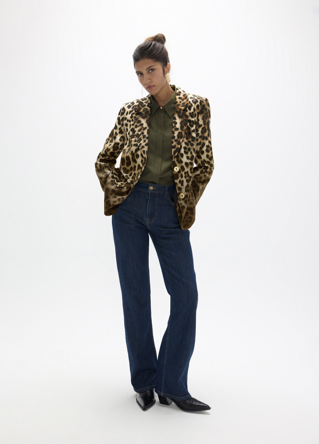 Blazer mit Verlauf Leopardenmuster