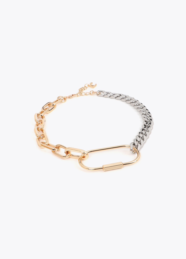 Collier Chaîne Bicolore avec Mousqueton Frontal