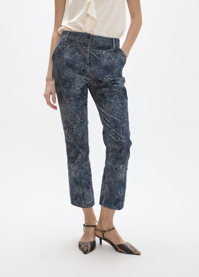 Pantalón micro pana estampado