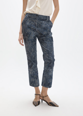 Pantalón micro pana estampado