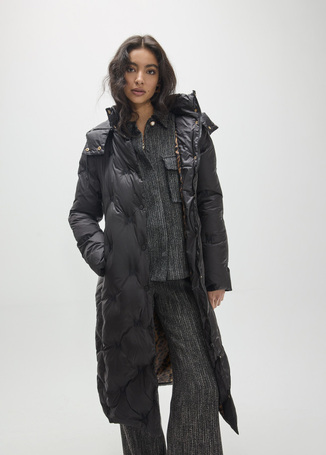 Cappotto Lungo Imbottito con Ricami M