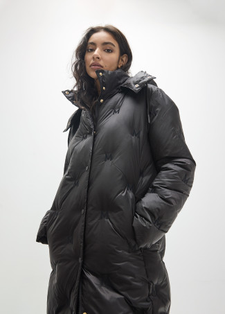 Cappotto Lungo Imbottito con Ricami M