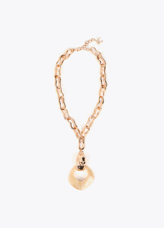 Collier Médaillon Résine Marbrée