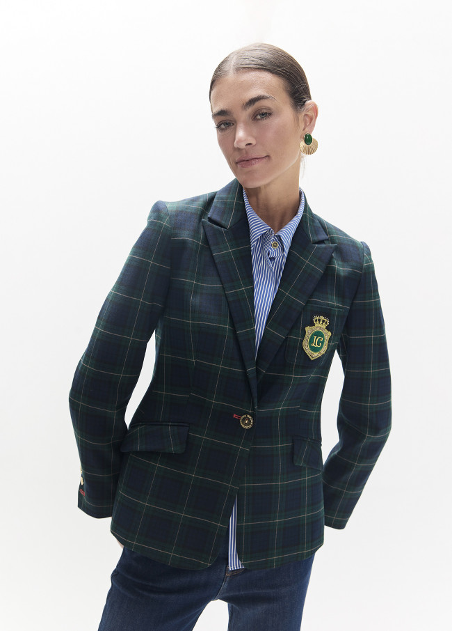 Tartan Blazer with Crest