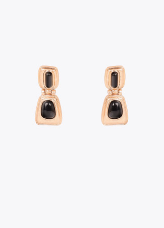 Boucles d'oreilles médaillon acrylique combinées