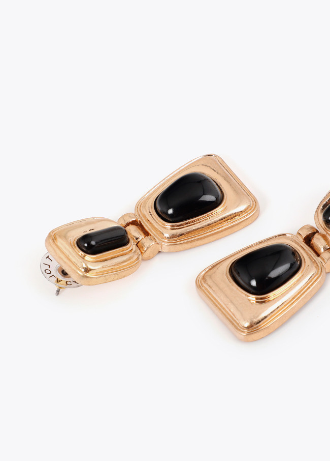 Kombinierte Acrylmedaillon-Ohrringe