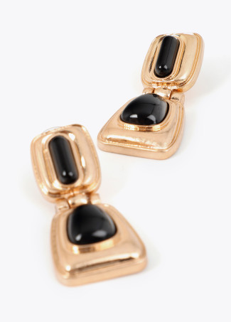 Boucles d'oreilles médaillon acrylique combinées