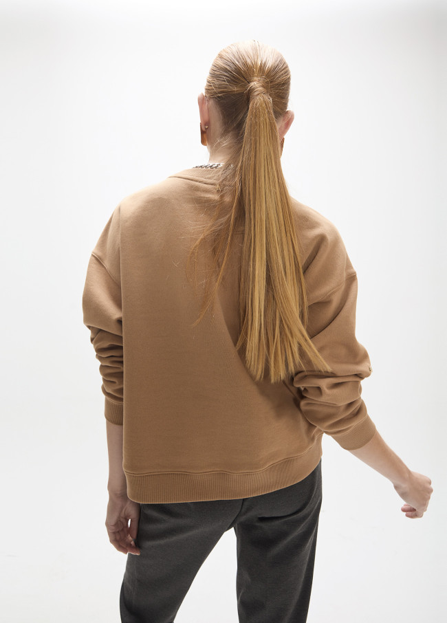Basic Fit Sweater ''Maite'' with Combined Stud...