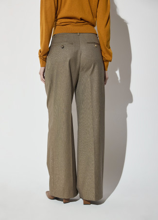 Calça de Pregas Padrão Pied-de-poule