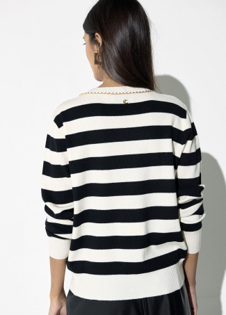 Cardigan a Righe con Catena