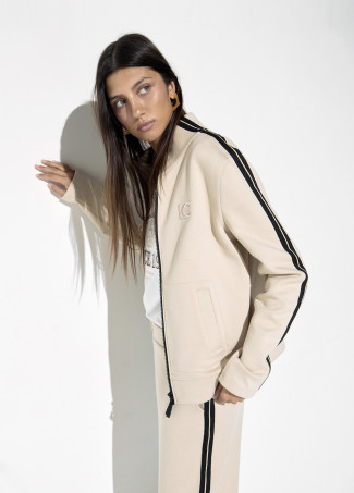 Sudadera con cremallera y strass