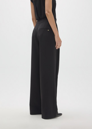 Pleated Trousers with Buckle and Snaps