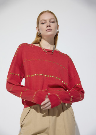 Pull Rayé avec Rivets