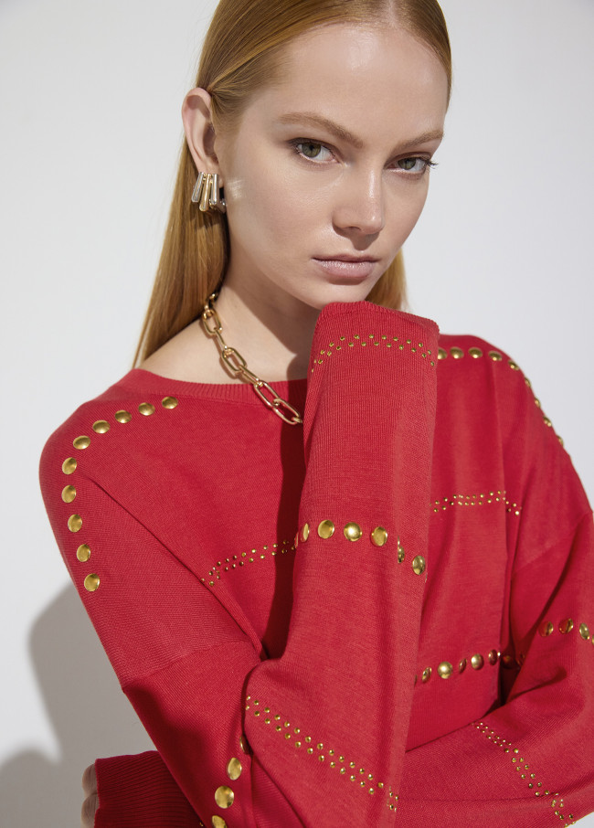 Pull Rayé avec Rivets