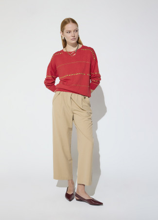 Maglione a Righe con Borchie