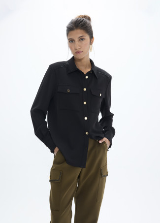 Camisa militar con strass