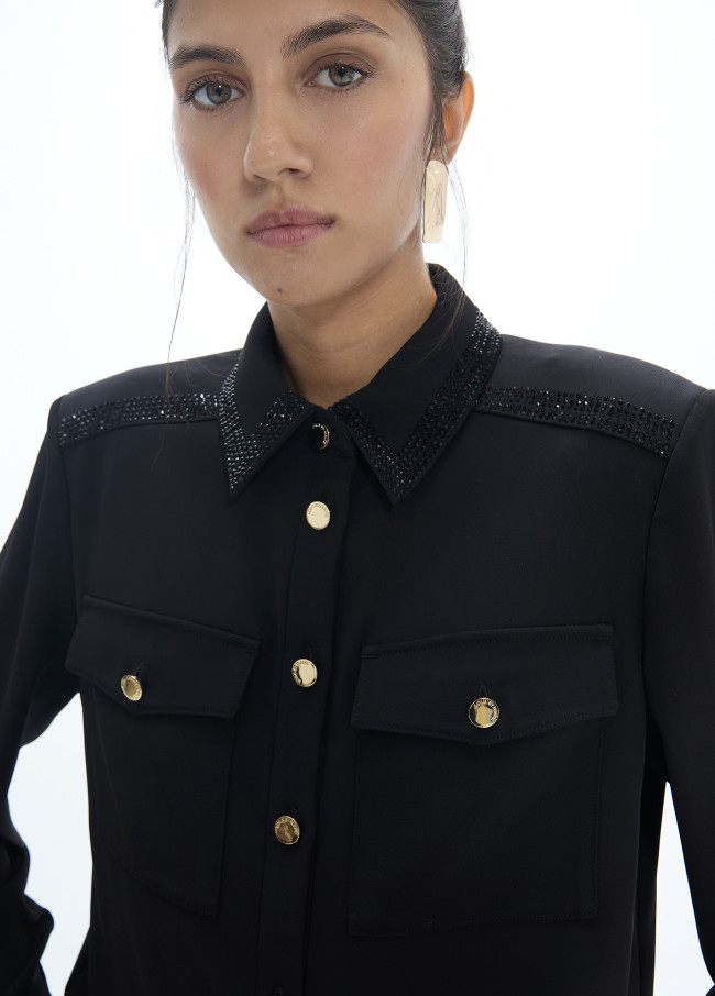 Camicia militare con strass