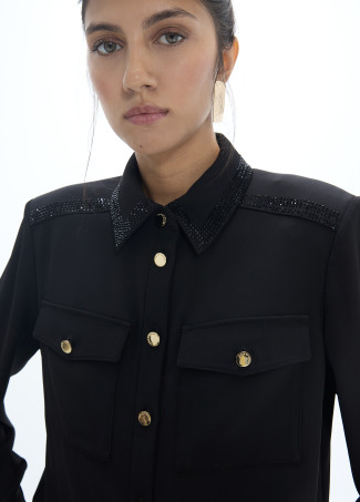 Camisa militar con strass