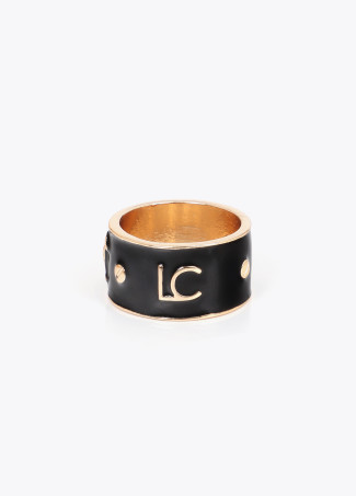 Anillo negro y dorado