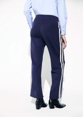 Pantalón jogger con strass azul