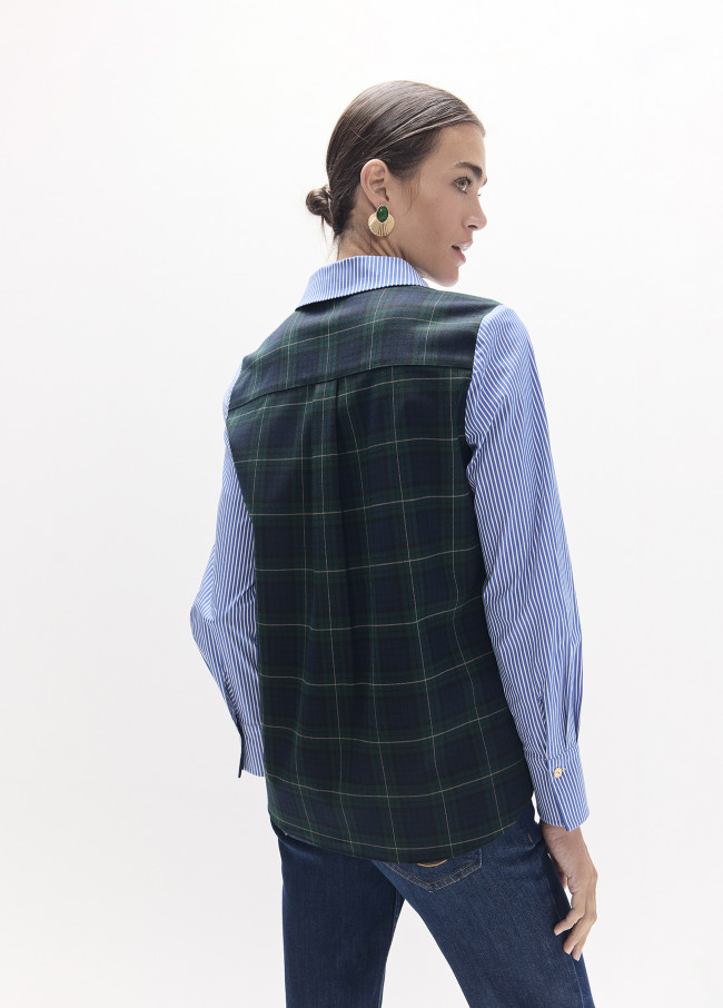 Chemise Combinée Rayures Tartan