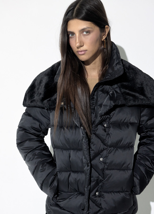 Short Anorak with Double Collar