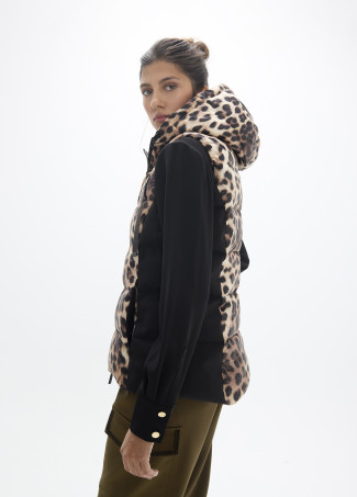 Gilet corto stampa leopardo