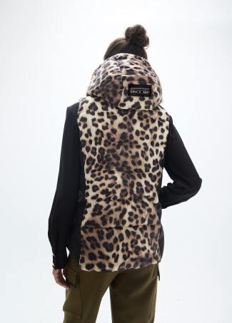 Colete curto estampa leopardo