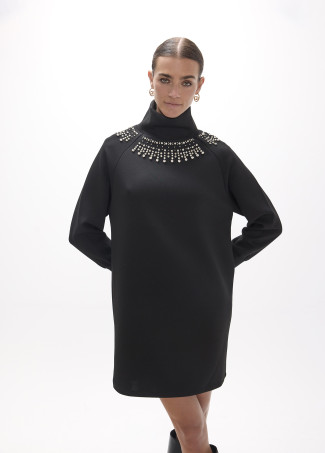 Vestido neopreno con pedrería