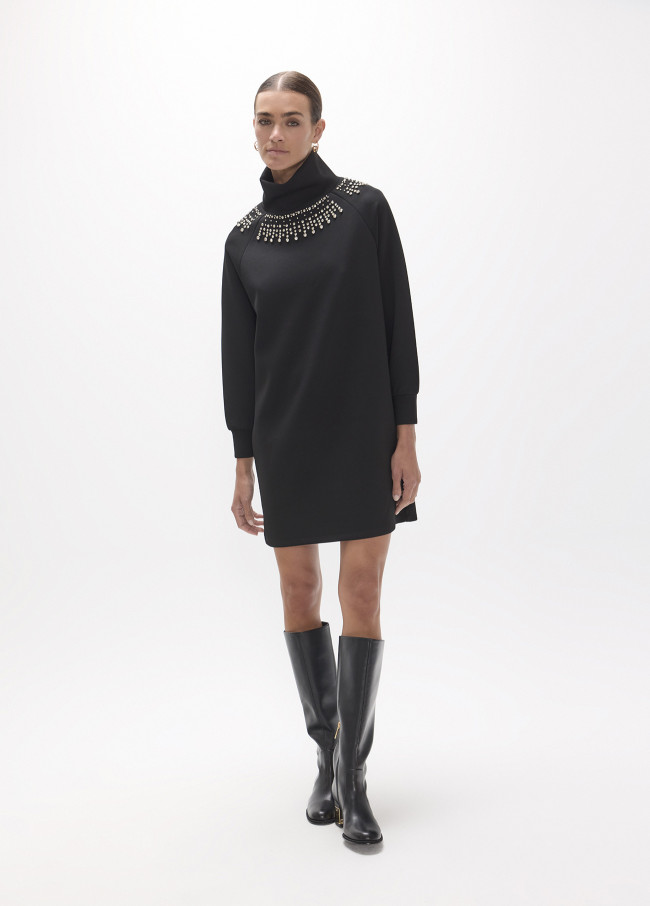 Vestido neopreno con pedrería