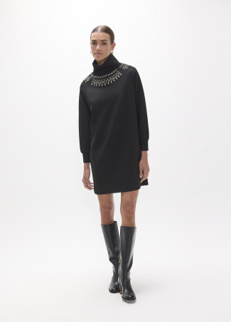 Robe en néoprène avec détails en strass