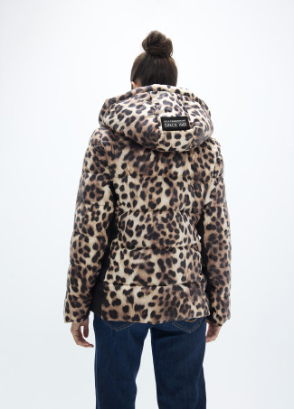 Anorak aderente stampa leopardo