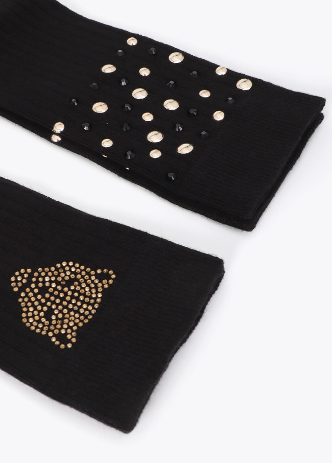 Conjunto presente meias com pérolas e cristais