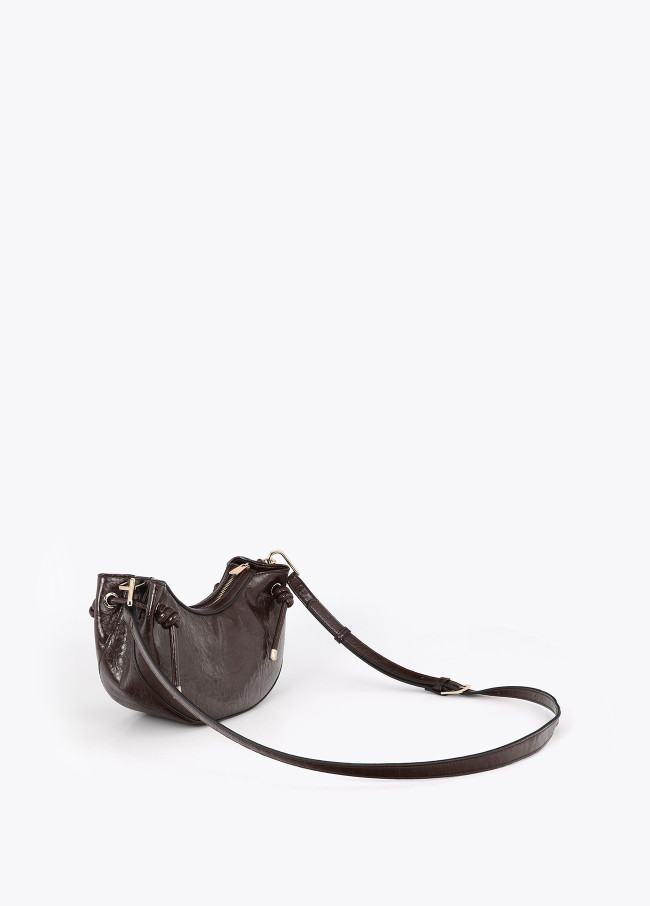 Sac Bandoulière Demi-lune avec Détail de Tube...