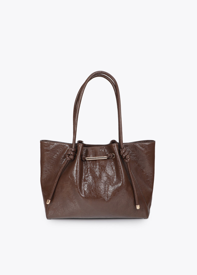 Shopper avec Détail Tube Métallique Logo Perforé