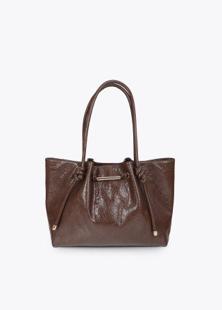 Shopper con Dettaglio Tubo Metallo con Logo Trafitto