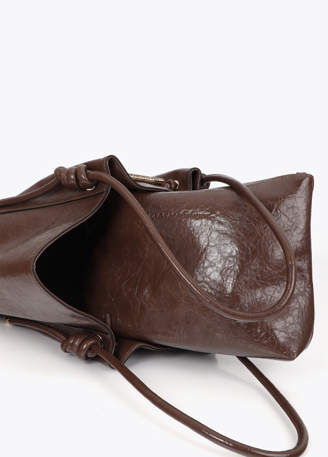 Shopper avec Détail Tube Métallique Logo Perforé