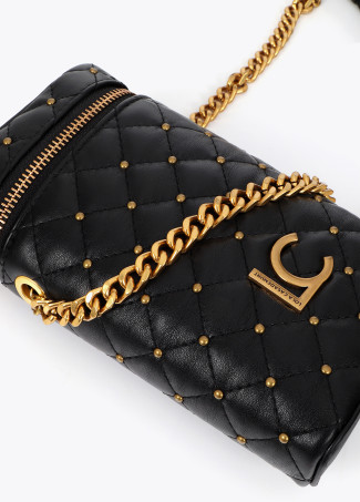 Pochette pour téléphone effet cuir matelassé avec mini clous