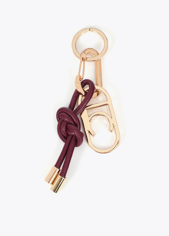 Porte-clés nœud infini avec charm LC ovale