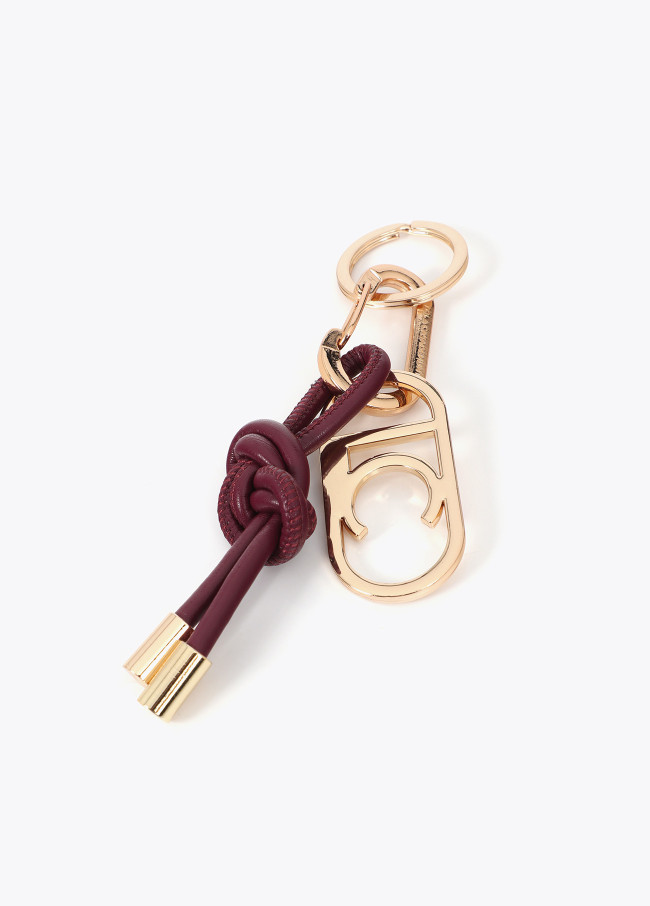 Infinite Knot Keychain with Oval LC Charm