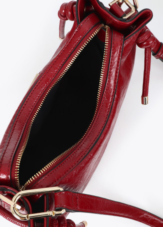Half Moon Crossbody Bag with Metal Logo Detail