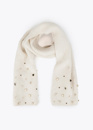 Écharpe Tricotée avec Perles et Cristaux